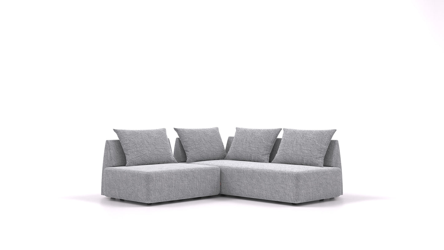 Matacao3 Delta, modularna sedežna garnitura FEYDOM v tkanini Phoenix FE-92 Dark Grey, pogled od spredaj