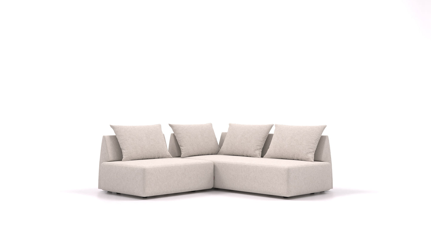 Matacao3 Delta, modularna sedežna garnitura FEYDOM v tkanini Icon IC-02 Natur, pogled od spredaj