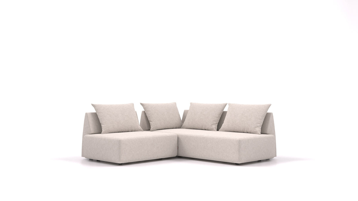 Matacao3 Delta, modularna sedežna garnitura FEYDOM v tkanini Icon IC-02 Natur, pogled od spredaj