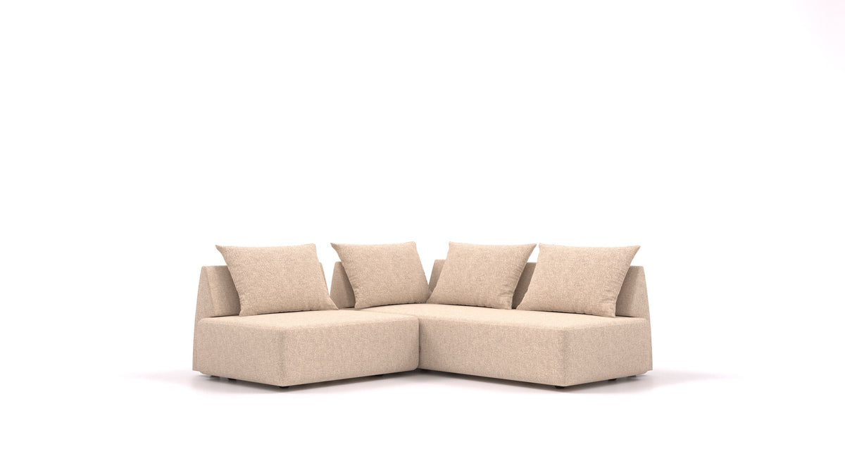 Matacao3 Delta, modularna sedežna garnitura FEYDOM v tkanini Icon IC-06 Cappuccino, pogled od spredaj