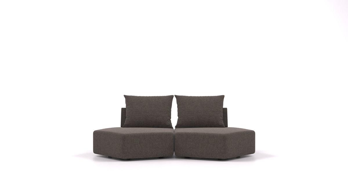 Matacao3 Echo, modularna sedežna garnitura FEYDOM v tkanini Velare ET-12 Dark Grey, pogled od spredaj