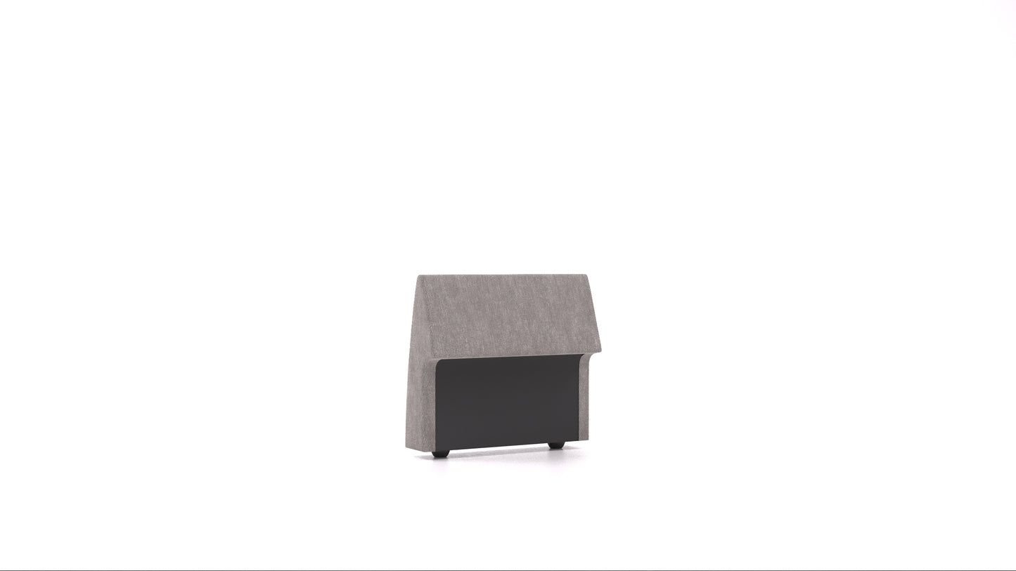 Matacao3 H75, element modularne sedežne FEYDOM v tkanini Mollia FF-14 Middle Grey, pogled od spredaj