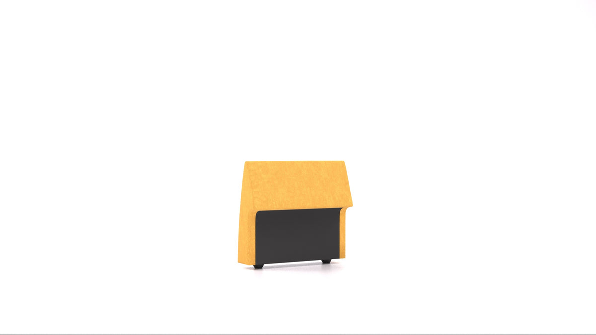 Matacao3 H75, element modularne sedežne FEYDOM v tkanini Mollia FF-16 Yellow, pogled od spredaj