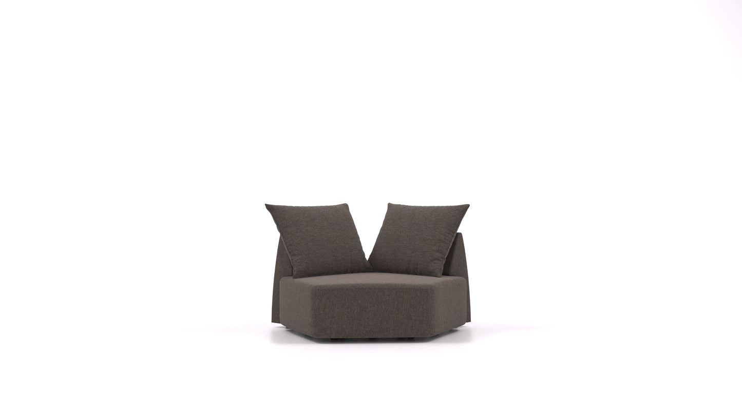 Matacao3 Nook, modularna sedežna garnitura FEYDOM v tkanini Velare ET-12 Dark Grey, pogled od spredaj