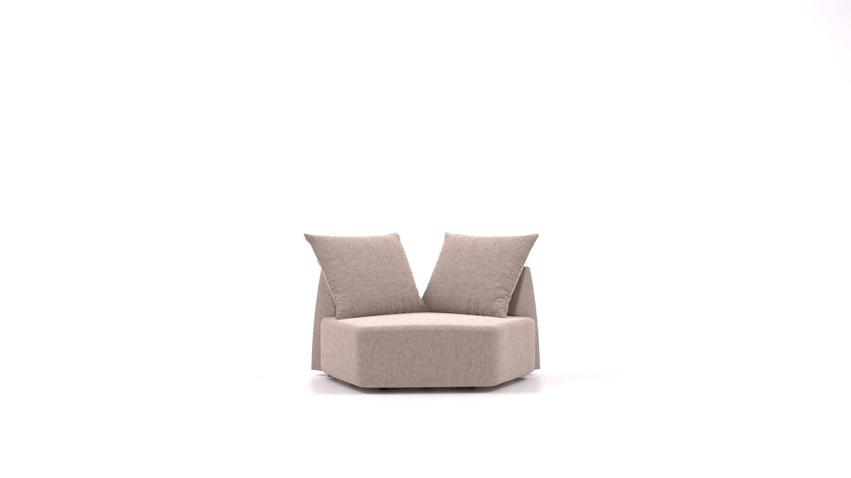 Matacao3 Nook, modularna sedežna garnitura FEYDOM v tkanini Velare ET-15 Light Grey, pogled od spredaj