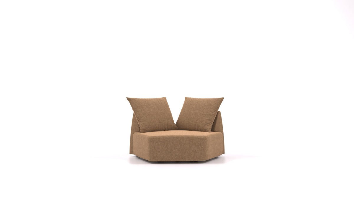 Matacao3 Nook, modularna sedežna garnitura FEYDOM v tkanini Velare ET-24 Cappuccino, pogled od spredaj