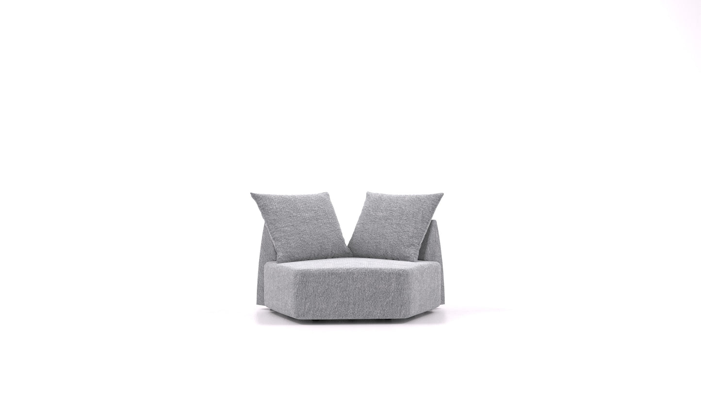 Matacao3 Nook, modularna sedežna garnitura FEYDOM v tkanini Phoenix FE-92 Dark Grey, pogled od spredaj
