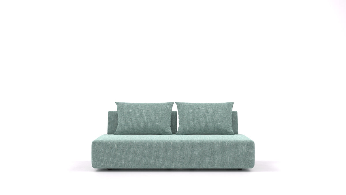 Matacao3 Trosed, modularna sedežna garnitura FEYDOM v tkanini Alure DE-75 Pastel Blue, pogled od spredaj
