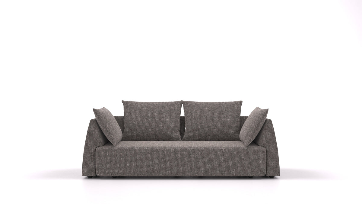 Matacao3 Trosed+, modularna sedežna garnitura FEYDOM v tkanini Alure DE-92 Middle Grey, pogled od spredaj