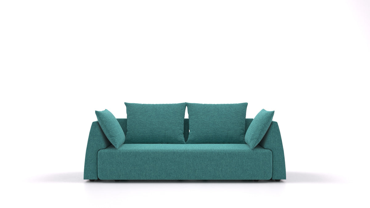 Matacao3 Trosed+, modularna sedežna garnitura FEYDOM v tkanini Velare ET-16 Turquoise, pogled od spredaj