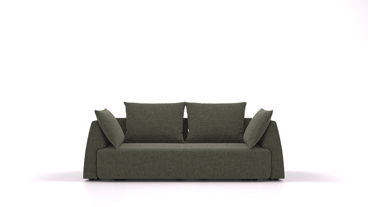 Matacao3 Trosed+, modularna sedežna garnitura FEYDOM v tkanini Velare ET-38 Pine, pogled od spredaj