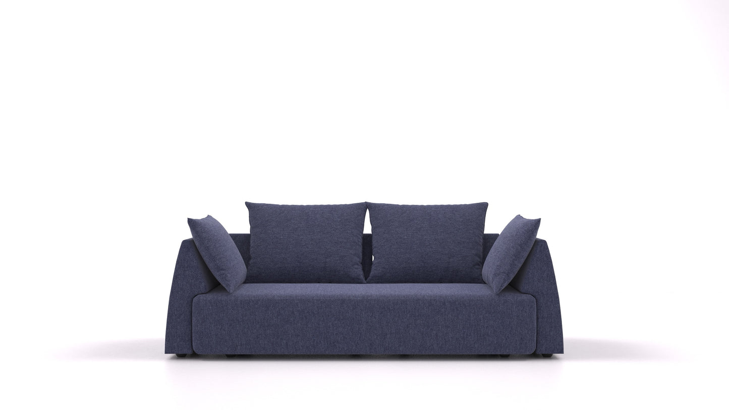 Matacao3 Trosed+, modularna sedežna garnitura FEYDOM v tkanini Velare ET-80 Noble Blue, pogled od spredaj