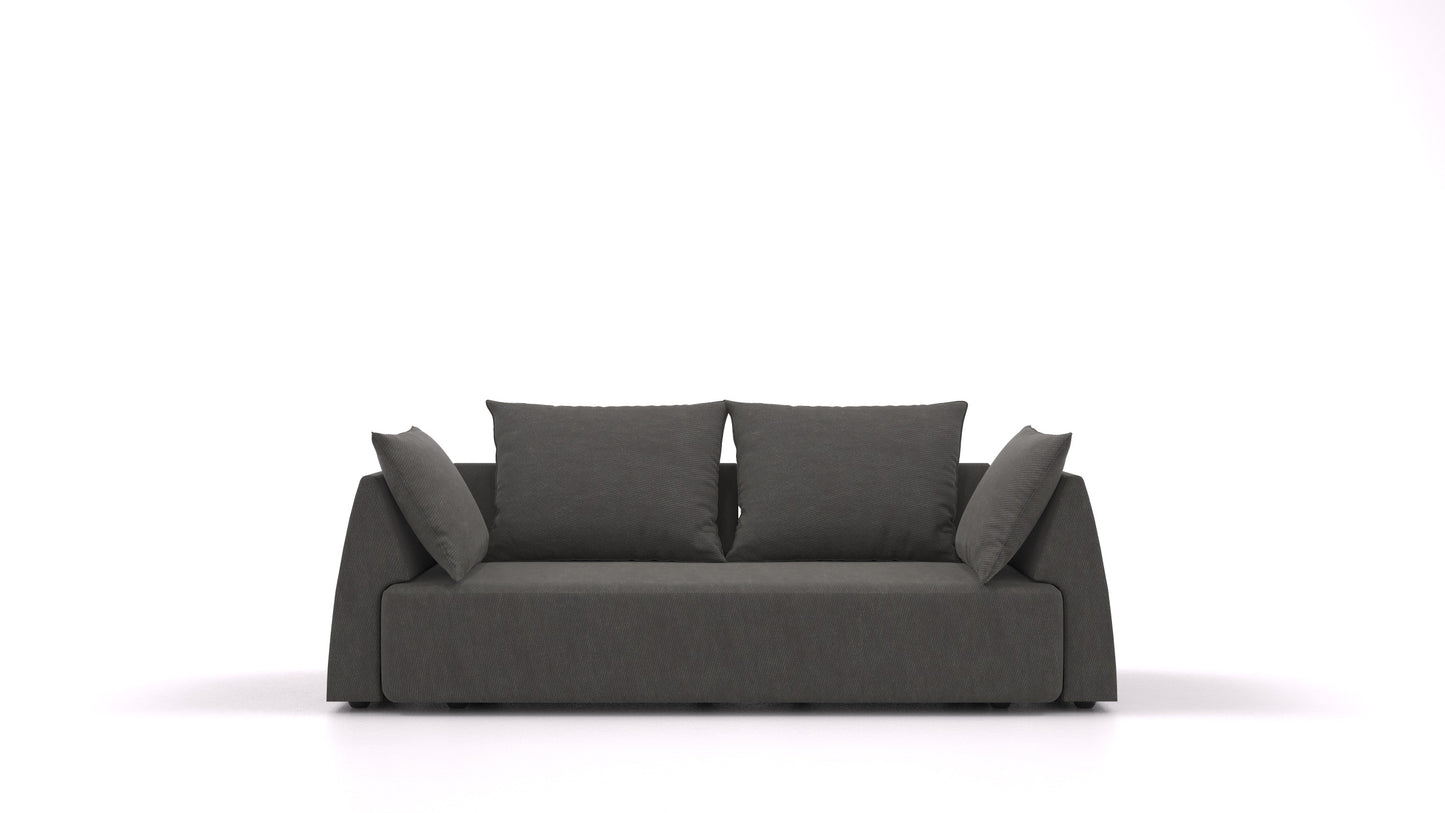 Matacao3 Trosed+, modularna sedežna garnitura FEYDOM v tkanini Mollia FF-12 Dark Grey, pogled od spredaj