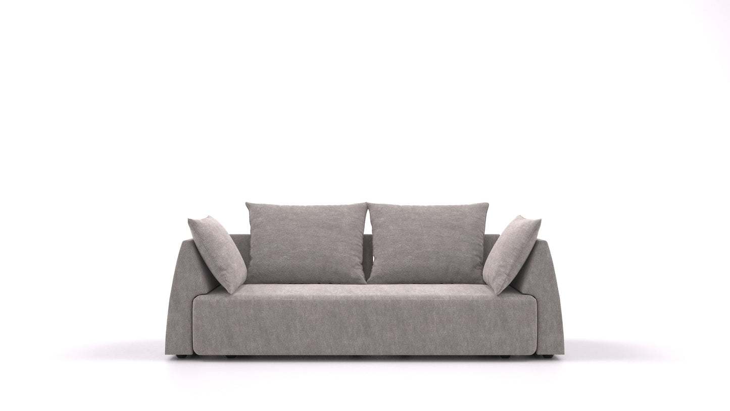 Matacao3 Trosed+, modularna sedežna garnitura FEYDOM v tkanini Mollia FF-14 Middle Grey, pogled od spredaj