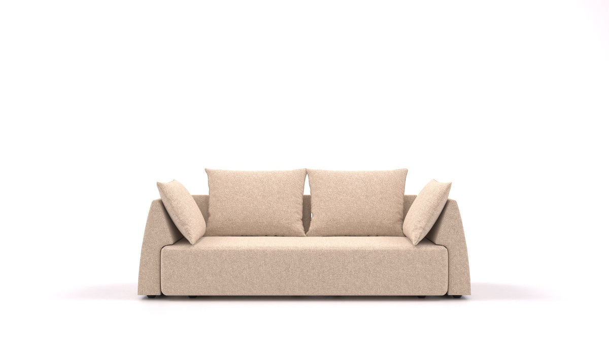 Matacao3 Trosed+, modularna sedežna garnitura FEYDOM v tkanini Icon IC-06 Cappuccino, pogled od spredaj