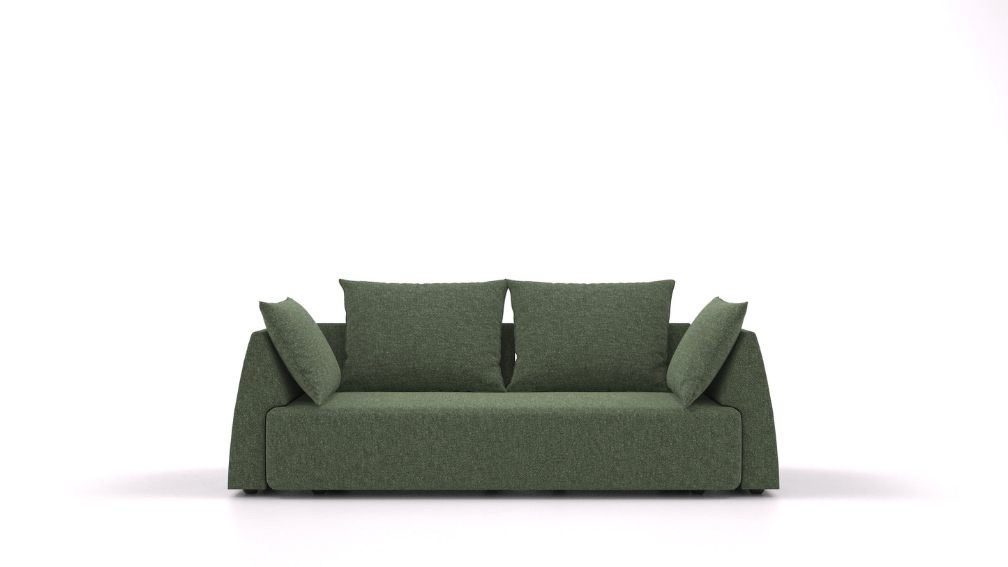 Matacao3 Trosed+, modularna sedežna garnitura FEYDOM v tkanini Icon IC-39 Forest, pogled od spredaj