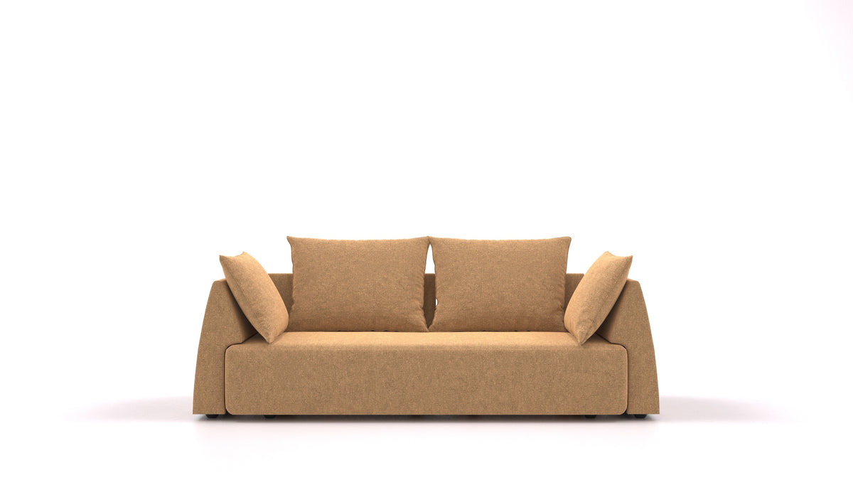 Matacao3 Trosed+, modularna sedežna garnitura FEYDOM v tkanini Icon IC-45 Antic Gold, pogled od spredaj