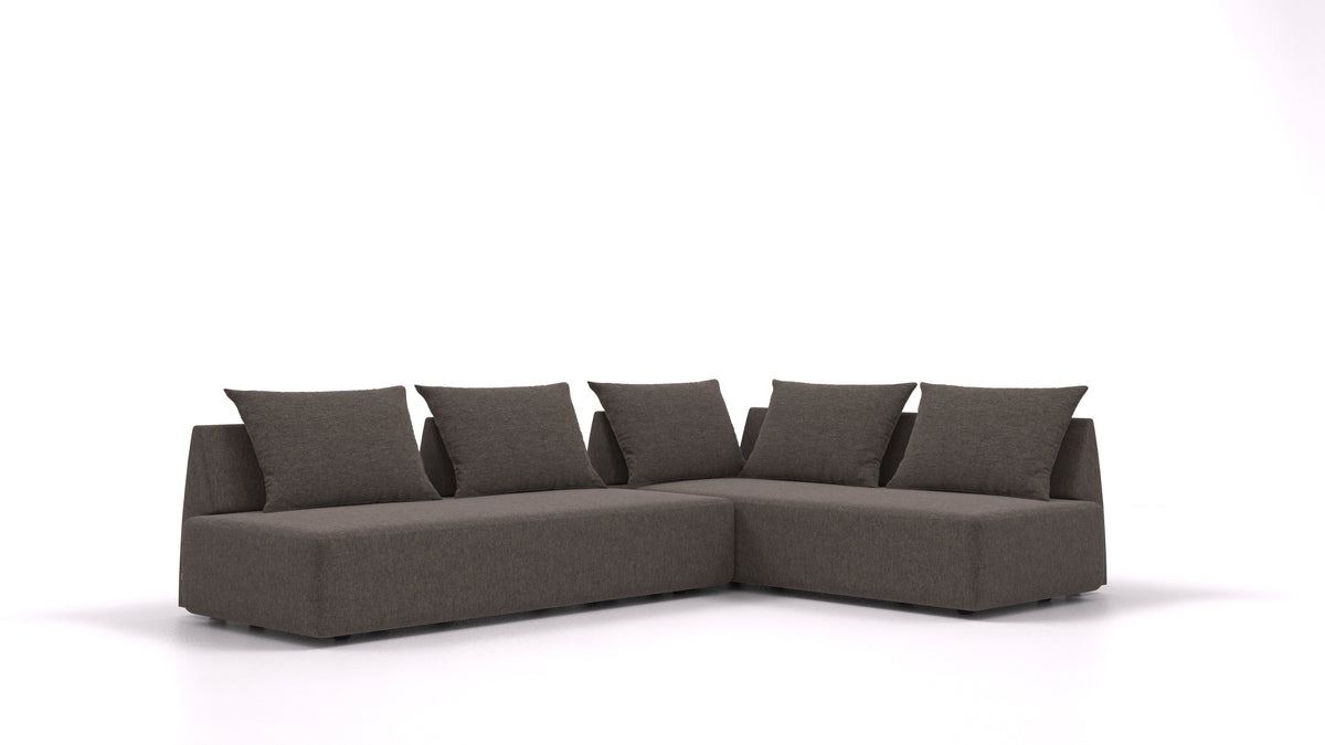 Matacao3 Twin, modularna sedežna garnitura FEYDOM v tkanini Velare ET-12 Dark Grey, pogled od spredaj