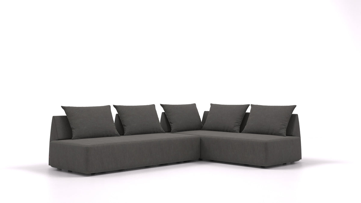 Matacao3 Twin, modularna sedežna garnitura FEYDOM v tkanini Mollia FF-12 Dark Grey, pogled od spredaj