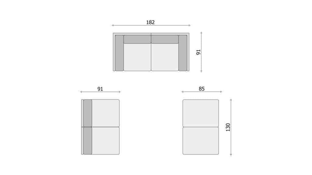 Clooods 4S2+ Dvosed + 2x Naslonjač + 2x Tabure