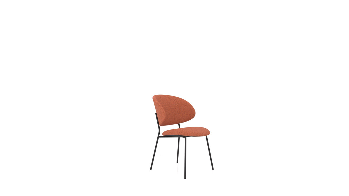 Stol ST-2, tabure FEYDOM v tkanini Hygge HG-56 Terracotta, pogled od spredaj