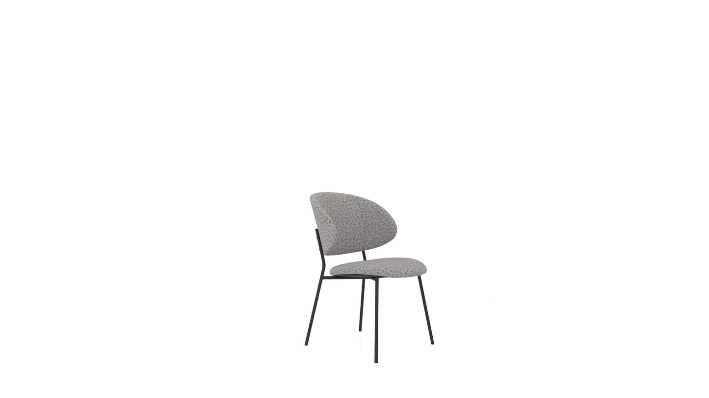 Stol ST-2, tabure FEYDOM v tkanini Hygge HG-92 Medium Grey, pogled od spredaj