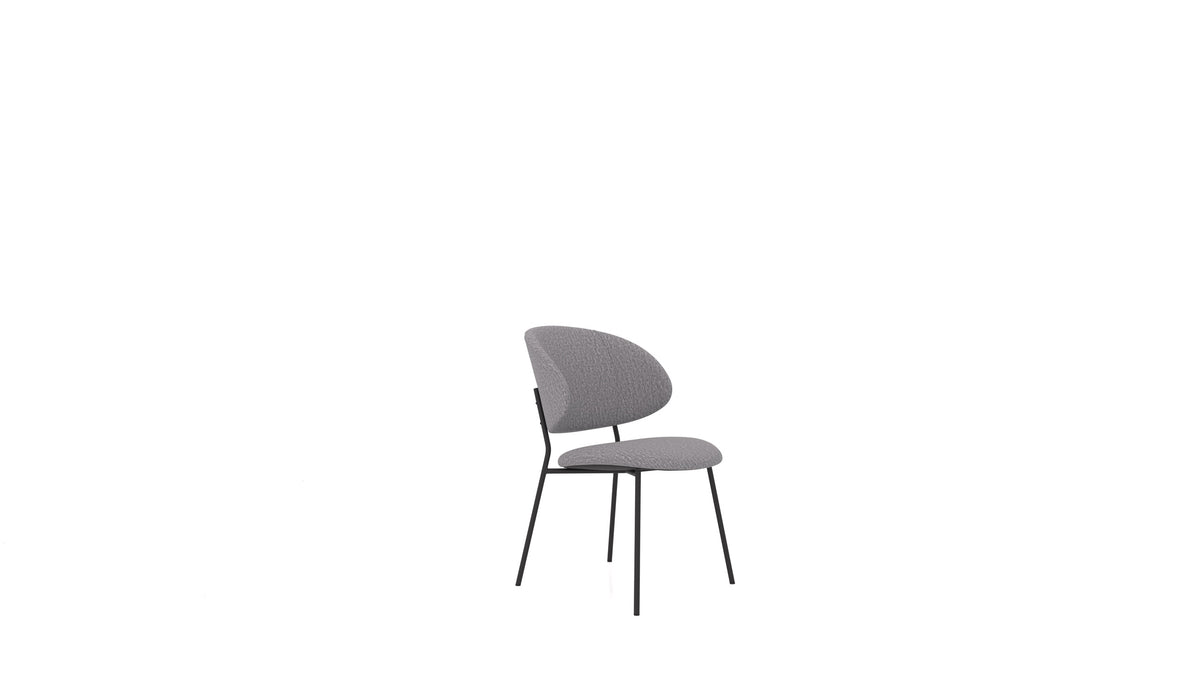 Stol ST-2, tabure FEYDOM v tkanini Heim HM-95 Medium Grey, pogled od spredaj
