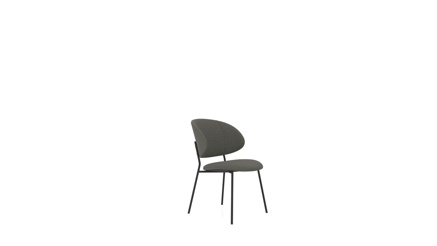 Stol ST-2, tabure FEYDOM v tkanini Heim HM-98 Dark Grey, pogled od spredaj