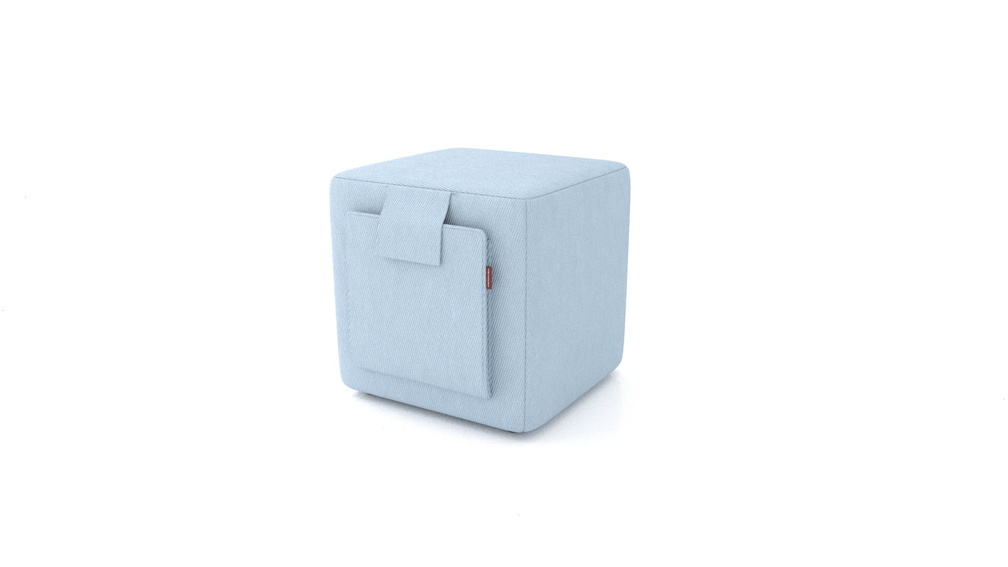 Tabure Tuck, tabure FEYDOM v tkanini Mollia FF-19 Pastel Blue, pogled od spredaj